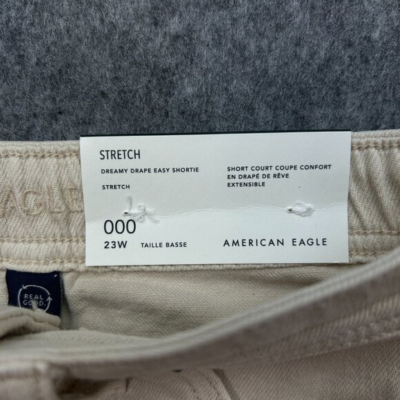 American Eagle Dreamy Drape Easy Shortie Shorts Women's Size 000 / 23 Khaki NWT - Picture 8 of 12